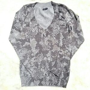 Express gray sparkle snake skin print sweater S